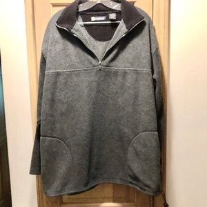 Vintage Qtr Zip Dark Gray Fleece Pullover Size 2X Mens, Drawstring, jacket coat